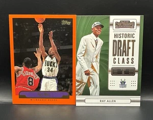 Ray Allen 2-Card Lot. 1999 Topps #218 & 22-23’ Panini Contenders #9 - Picture 1 of 2