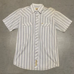 Vintage 80/90s Larry Mahan Men Shirt shirt Sleeve Diamond Pearl Snap Medium BNWT - Picture 1 of 4