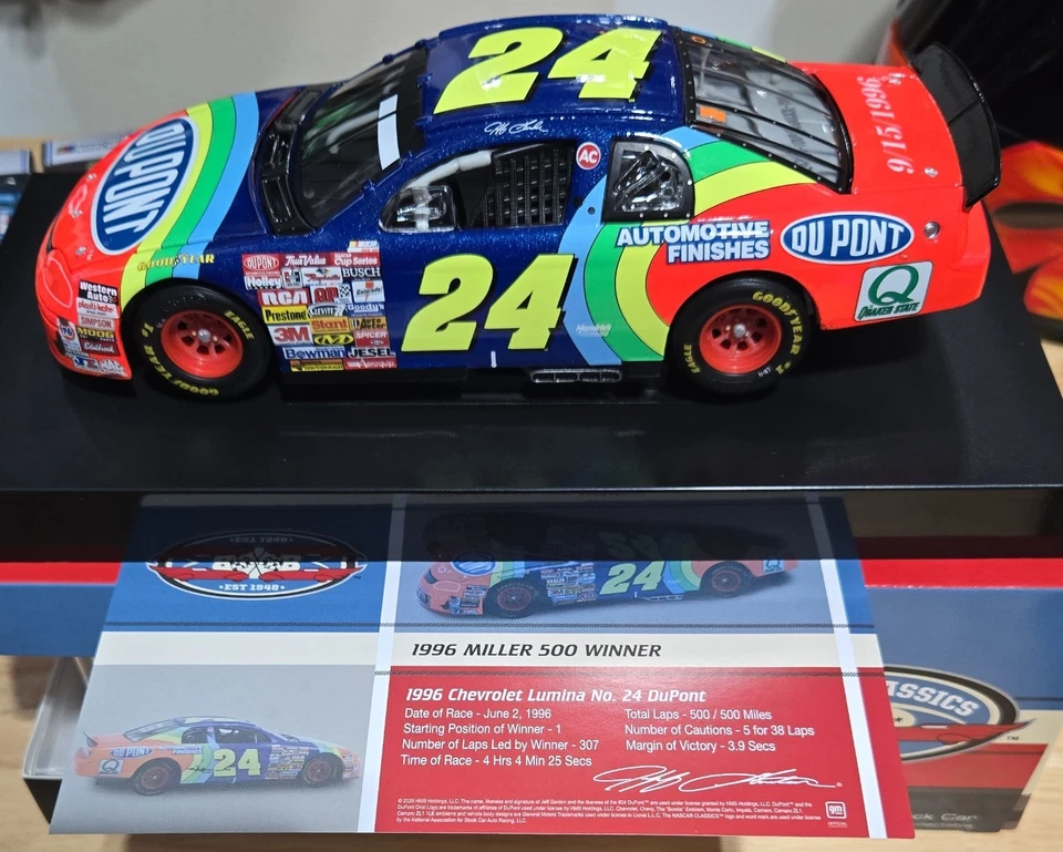 JEFF GORDON 1996 DOVER WIN RACED VERSION DUPONT 1/24 ACTION DIECAST - Image 1 of 1