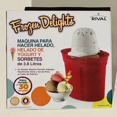 Rival Frozen Delights 4 cuartos helado yogur congelado sorbete máquina roja - caja abierta Foto 1 de 4