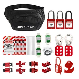 Lockout Tagout Kit 40-Piece Set Lockout Tag Lockout Hasp Safety Padlock Pocke... - Picture 1 of 8