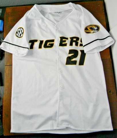 UNIVERSITY OF MISSOURI TIGERS Baseball Jersey adult size Small #21 Mizzou MU Cover