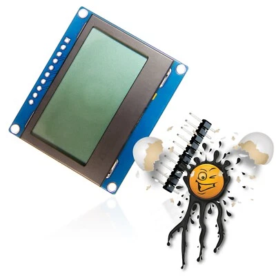 12864 128x64 ST7567A COG Graphic Display ST7567A SPI Driver grau schwarz blau - Bild 1 von 3