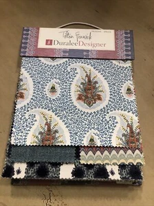 Tilton Fenwick Prussian Spruce Duralee Designer Fabric Sample Book Purple Coral - Picture 1 of 11