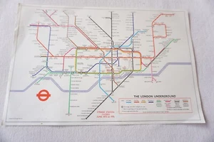 c1973 Paul E Garbutt Underground Tube Railway Map Strand Closure - Picture 1 of 3