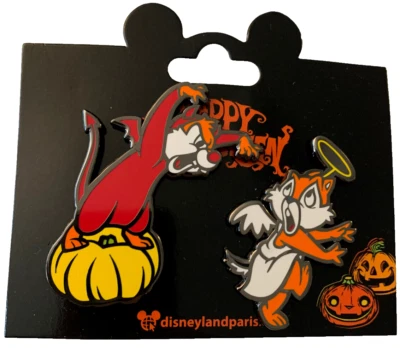 Chip and Dale Angel & Devil Set Halloween Disney Land París DLP Sep 2024 2 Pines Foto 1 de 3