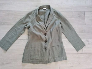 Leinen Blazer Größe 12 UK grüne leichte Jacke  - Bild 1 von 8