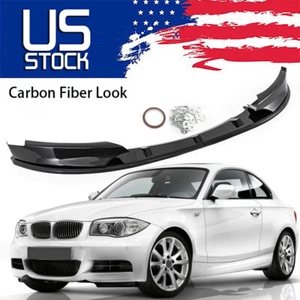 Carbon Fiber Style Front Lip Spoiler Fit For BMW E82 E88 1 Series 2007-2010 US - Picture 1 of 12