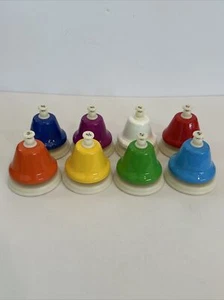Used Working Rhythm Band Instruments Kids Play 8 Note Desk Bell Set Music - Picture 1 of 8
