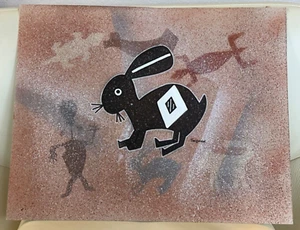 THOMAS A ASTHOLZ (TWIGWOOD) VINTAGE NATIVE AMERICAN PAINTING  16" X 20" - Picture 1 of 3