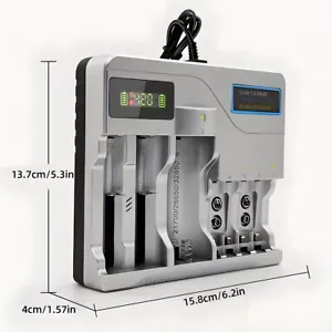 USB Universal Battery Charger AA AAA Rechargable Batteries Fast Charging Stand - Picture 1 of 23