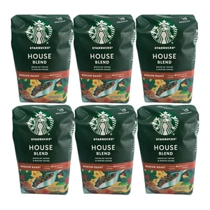 6 pack STARBUCKS Medium Roast House Blend Coffee Ground 12oz - Picture 1 of 2