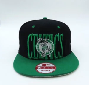 Boston Celtics New Era 9Fifty Hardwood Classics Black Green Snapback Hat Cap - Picture 1 of 14
