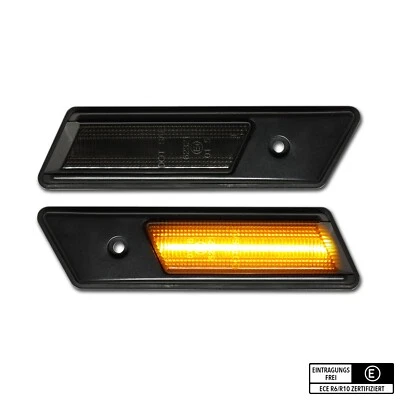 SCHWARZE LED Seitenblinker BMW 3er E36 M3 E32 E34 M5 Alpina B3 B6 B10 - Bild 1 von 4