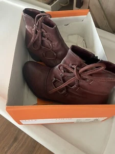 Miz Mooz Baxter Womens Boots Merlot Size 37/7 - Picture 1 of 7