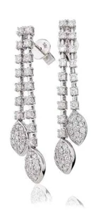 Pendientes de gota de diamante marquesa 1,40 quilates F VS corte brillante en oro blanco de 18 quilates - Imagen 1 de 1
