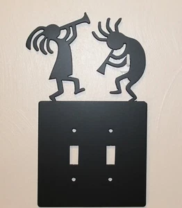 KOKOPELLI Double Light Switch Plate Cover Southwest Rustic Plasma Cut Metal Art - Picture 1 of 4