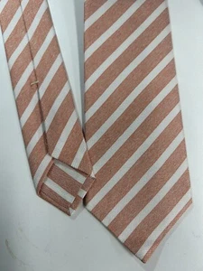 NWT. Kiton Napoli 7- peach Stripes Silk Tie - Picture 1 of 5