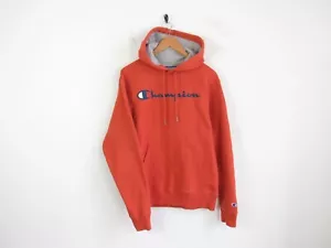 Champion Mens Orange Spellout Sport Spellout Athletic Hoodie Pullover S - Picture 1 of 8