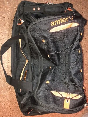 Bolso de Lona con Ruedas con Cuerno Maleta Bolsa de Viaje GRANDE Negro/Naranja Foto 1 de 3