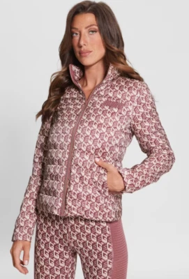 NUEVO CON ETIQUETAS S Guess Mujer G Cube Rojo Combo Eireen Puffer Chaqueta Foto 1 de 4