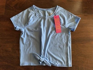 Lilly Pulitzer Girl LARGE 8-10 Solid FRENCHIE BLUE MINI KIERAN TEE Shirt NWT - Picture 1 of 5