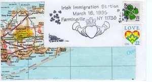 IRISH IMMIGRATION STATION, FARMINGVILLE, NY  1995  FDC12635 - Picture 1 of 1