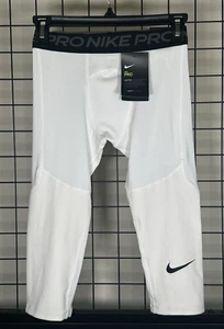 Nike Pro Boys 3/4 Dri Fit White Tights - Picture 1 of 6