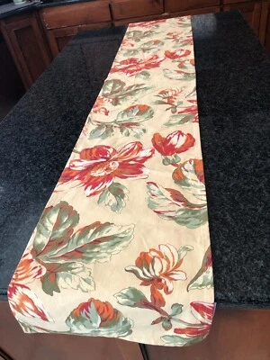 April Cornell Orange & Green on Yellow Table Runner For Home Décor 12½" x 72" - Image 1 of 4