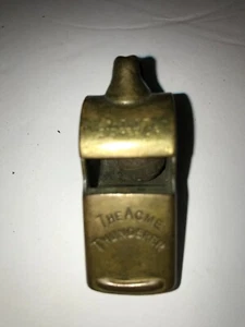 WWII ACME Thunderer Brass Whistle - Meyer, NY Army Navy Equipments Made England - Picture 1 of 6