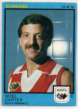 1982 AFL WAFL SCANLENS FOOTBALL CARD - 12 Noel CARTER (SOUTH FREMANTLE) NM/EXCE