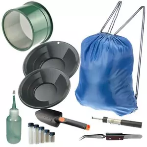 M5 Schwarz Mini Gold Klassifizierer Bildschirm & Gold Pfanne Panning Kit 12"" & 10"" Pfannen, Pack - Bild 1 von 9