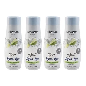 SodaStream Diet Zero Lemon Lime KEIN Aspartam14,8 fl oz 4er-Pack 440ml VIER FLASCHEN - Bild 1 von 2
