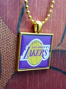 Los Angeles Lakers Basketball Pendant Necklace - Picture 1 of 2