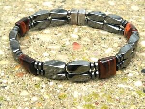 Magnetic Bracelet Anklet SUPER STRONG Clasp RED TIGERS EYE 2 row