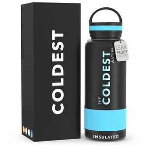 Coldest Insulated Water Bottle with Handle Lid Leak Proof, Stainless Steel-32oz - Picture 1 of 126