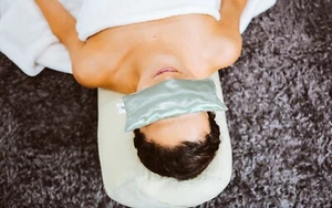Lavender Satin eye pillow, Lavender eye mask, weighted eye pillow, Yoga eye mask - Picture 1 of 6