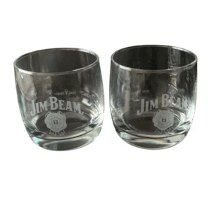 Vintage Jim Beam Whiskey Bourbon Gläser Luxuriös Geätzt Logo Steine Gläser Lot - Bild 1 von 11