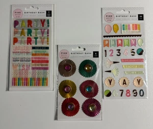 Pink Paislee Birthday Bash Lot Of Rub Ons, Stickers, & Delights - Picture 1 of 6