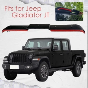 Fits for Jeep Gladiator JT 2020-2025 Black Rear Roof Spoiler Windon Wing W/LED - Picture 1 of 8