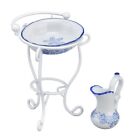 1:12 Dollhouse Washbasin Stand Kettle and Basin Realistic Exquisite