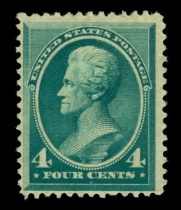 US 1883 Jackson 4c blue green Scott # 211 mint MH - Picture 1 of 2