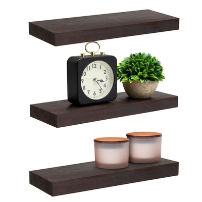 3 Pack Wooden Floating Shelf Wall Mounted for Office, Bedrooms Decor, 15.7x5.5" - Image 1 of 4