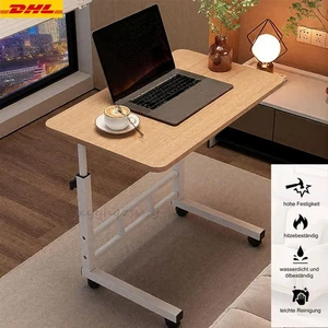 Computer Table with Wheels Laptop Table Height Adjustable Desk Side Table - Picture 1 of 12