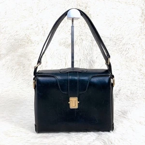 GUCCI Antiguo Bolso de Hombro de Cuero Vintage Bolso de Mano Pequeño Cuero Negro 19x25x9cm - Imagen 1 de 22