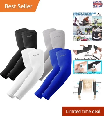 4 Pairs UV Protection Arm Sleeves - Cooling Compression for Outdoor Activities - Image 1 of 4