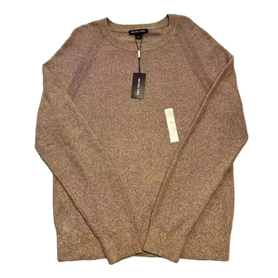 Suéter de Algodón Michael Kors Grande Marrón Camel Oscuro Crew Tejido Nuevo con Etiquetas $128 Foto 1 de 4