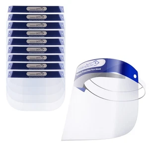 Safety Head Gear with PET Face Shield, Reusable, Lightweight, Blue (Pack of 10) - Picture 1 of 8