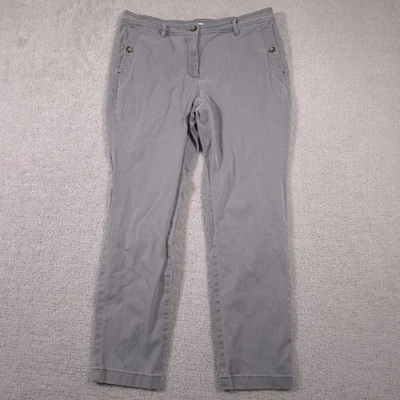Pantalones para mujer J. Jill 12 pequeños gris chino elástico sarga pierna recta informales Foto 1 de 4