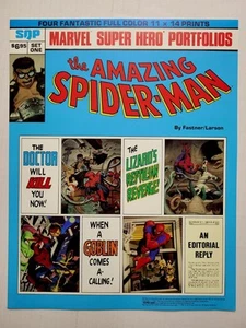 Marvel 1981 SUPER HERO PORTFOLIOS v1 SPIDER-MAN Fastner & Larson Art / 4 Prints - Picture 1 of 6